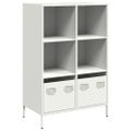 vidaXL Vysoká skrinka biela 68x39x103,5 cm oceľ