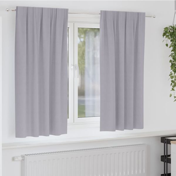 vidaXL Záclony na zatemnenie s krúžkami 2 pcs Metalická šedá