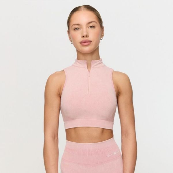 Bezšvová športová podprsenka Fierce Baby Pink - GymBeam, veľkosť XS