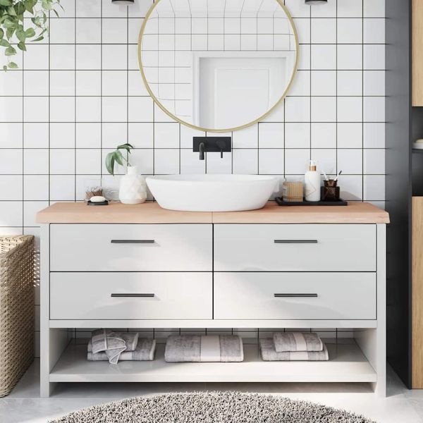 vidaXL Kúpeľňová doska 160x40x(2-6) cm, neošetrený masív