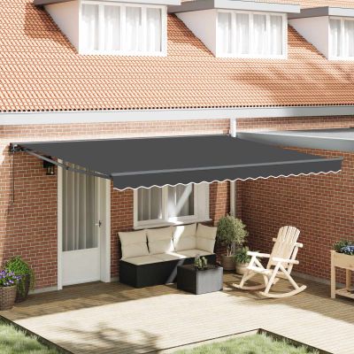 vidaXL Rám markízy Antracit 450 × 300 cm Polyester s PU povrchom