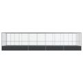 vidaXL Voliéra s nadstavcom strieborná 932x307x212 cm oceľ