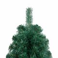 vidaXL Osvetlený umelý polovičný vianočný stromček+gule, zelený 150 cm