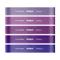 Latexová sada cvičebných pásov - Mini Band L, 2,3-18,2 kg, 5 pásov, fialová, REBEL ACTIVE