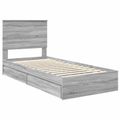 vidaXL Úložná posteľ Sivý Sonoma 75 x 190 cm Kompozitné drevo