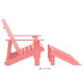 vidaXL 2-miestna záhradná stolička a taburetka Adirondack jedľa ružová