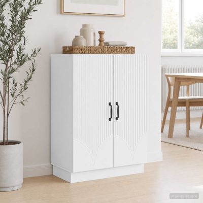 vidaXL Servírovacia skriňa Biela 66 x 34,5 x 87 cm Kompozitné drevo