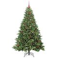 vidaXL Umelý vianočný stromček s 300 LED-i Zelená 210 cm PE a PVC