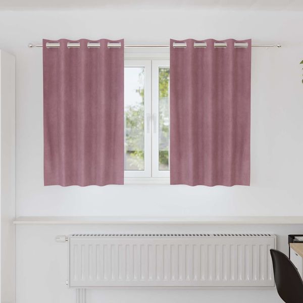 vidaXL Zatemňovacie závesy 2 pcs Tmavo ružová 140 x 140 cm Zamat