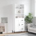 vidaXL Vysoká skrinka lesklá biela 69,5x34x180 cm spracované drevo