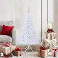 vidaXL Umelý vianočný stromček Biela 120 cm PVC a oceľ