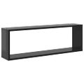 vidaXL Nástenné police 6ks, lesklé sivé 80x15x26,5cm, kompozitné drevo