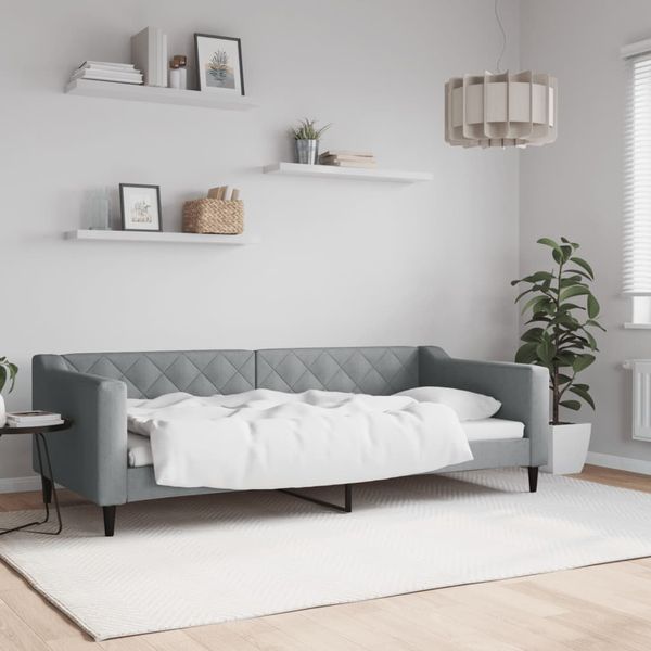 vidaXL Posteľný rám bledosivý 90x200 cm látka