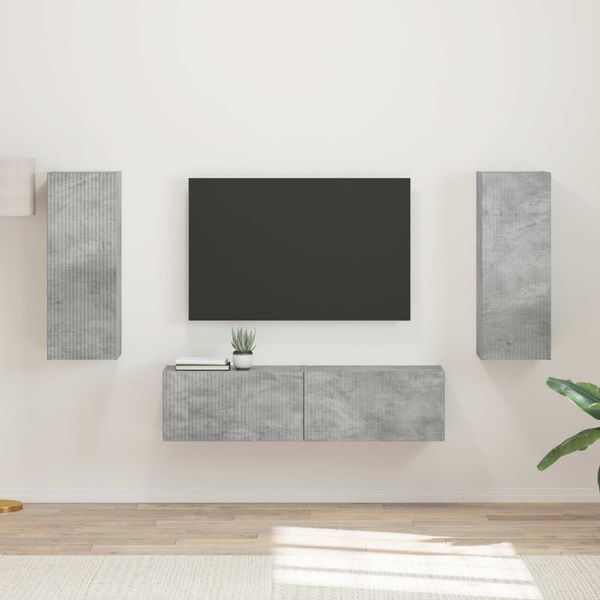 vidaXL Zostava TV skriniek 2 pcs Betónová šedá Kompozitné drevo