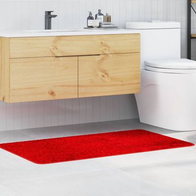 vidaXL Protišmyková kúpeľňová podložka Červená 70 x 120 cm PP