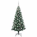 vidaXL Umelý predsvietený vianočný stromček Zelená 180 cm PVC a kov