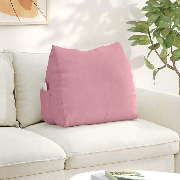 vidaXL Poduška na chrbát Ružová 60 x 20 x 50 cm Kordúrová tkanina