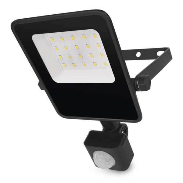 LED reflektor VISIO s pohybovým čidlom, 10W, neutrálna biela, čierný