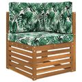 vidaXL Vankúš na vonkajšiu pohovku Polyester Vzor s listami 60 x 60 cm