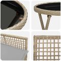 vidaXL Záhradný bistro set 3 ks Béžová polyratan