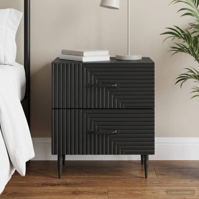 vidaXL Nočný stolík Čierna 43 x 34,5 x 47,5 cm Kompozitné drevo
