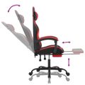 vidaXL Otočná herná stolička s podnožkou čierna a červená umelá koža