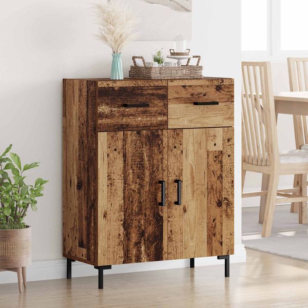 vidaXL Servírovacia skriňa so zásuvkou Staré drevo 69,5 x 34 x 90 cm