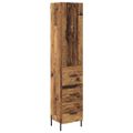 vidaXL Highboard Staré drevo 34,5 x 34 x 180 cm Kompozitné drevo