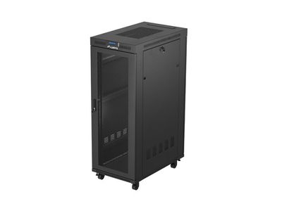 19'' Voľne stojúca racková skriňa 32U 600X1000 čierna lcd perforované dvierka lanberg (ploché balenie)