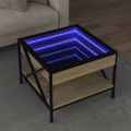vidaXL Konferenčný stolík s nekonečnými LED dub sonoma 50x50x38 cm