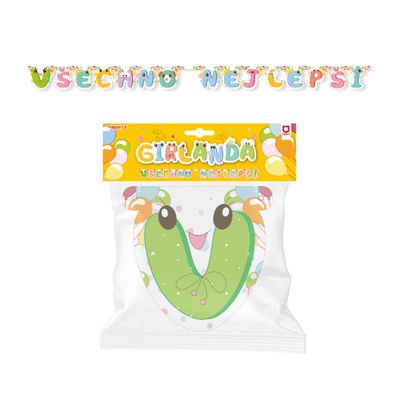 Papierová girlanda Všechno nejlepší - zelená