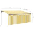 vidaXL Automatická markíza tienidlo&LED&senzor vetra 3x2,5m žlto-biela