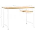 vidaXL Počítačový stôl, biely a svetlý dub 105x55x72 cm, MDF a kov