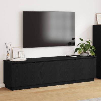 vidaXL TV skrinka s LED Čierny dub 180 x 38 x 49 cm Kompozitné drevo