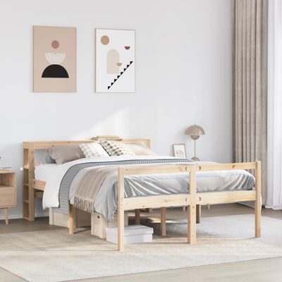 vidaXL Posteľný rám pre seniorov s čelom 150x200 cm borovicový masív
