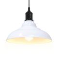 VidaXL Závesná lampa výškovo nastaviteľná E27 lesk biela Ø 31 cm kov