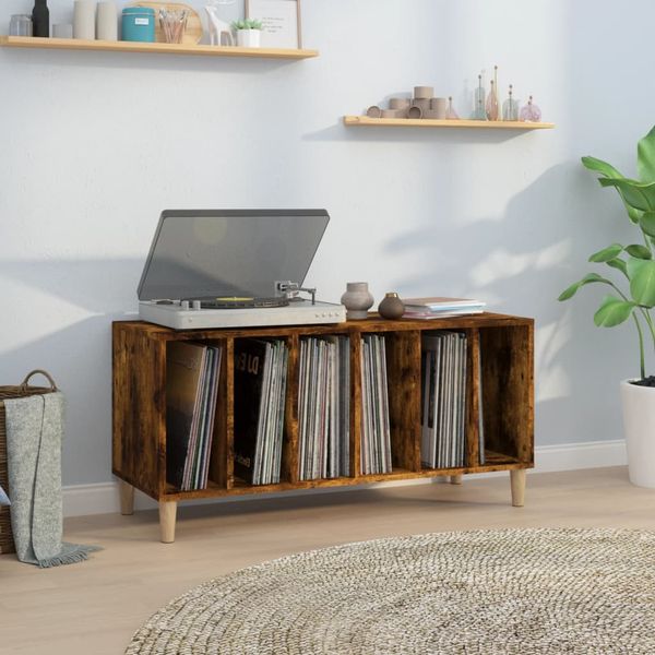vidaXL Skrinka na platne dymový dub 100x38x48 cm kompozitné drevo