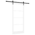 vidaXL Posuvné dvere 93 x 211 cm Masívne borovicové drevo a sklo Biela