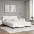 vidaXL Posteľ s matracom Dover biela 160x200 cm umelá koža