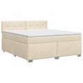 vidaXL Posteľ boxspring s matracom Krémová 140 x 200 cm Látka