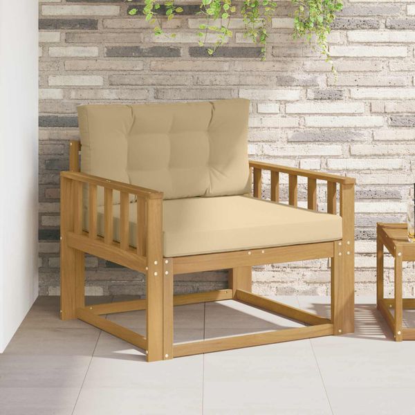 vidaXL Záhradná stredná sedačka Polyester Biela
