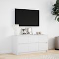 vidaXL TV stolík s LED biely 100x34x50 cm kompozitné drevo