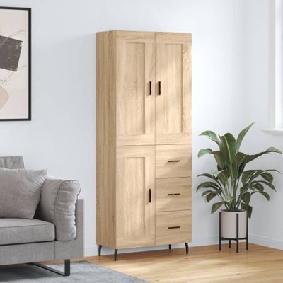 vidaXL Vysoká skrinka dub sonoma 69,5x34x180 cm spracované drevo