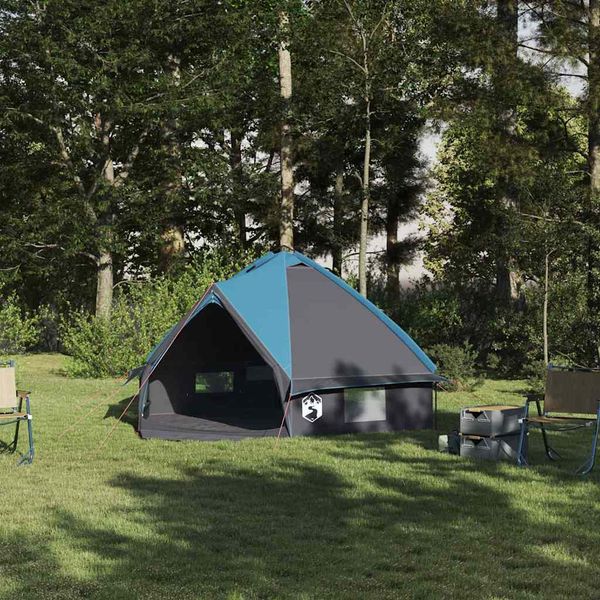 vidaXL Teepee Stan pre 4 Osoby Modrá a šedá 388 x 320 x 169 cm