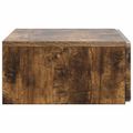 vidaXL Nástenný bočný stôl Dymový dub 59 x 34,5 x 17 cm
