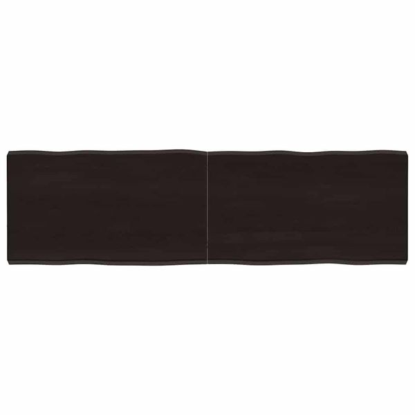 vidaXL Stolová doska tmavohnedá 140x40x(2-4)cm ošetrený masív hrany