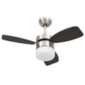 vidaXL Stropný ventilátor so svetlom a ovládačom 76 cm, tmavohnedý