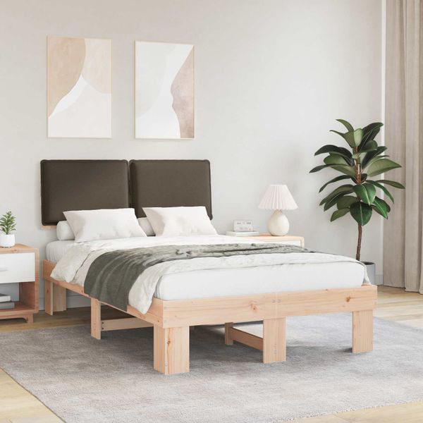 vidaXL Rám postele s čalúneným čelom Sivohnedá 120 x 190 cm