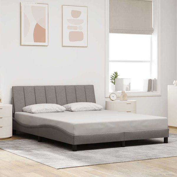vidaXL Rám postele bez matraca Hanko sivohnedá 160x200 cm látka