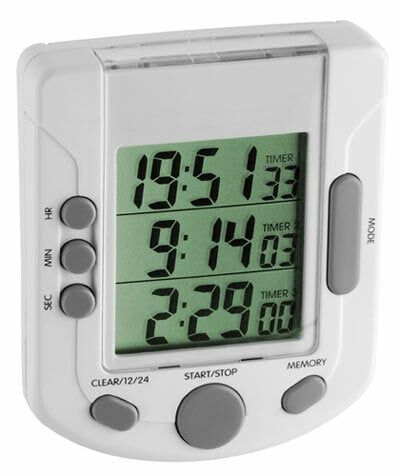 38.2020 TFA 3-TIMER Digitálny trojitý časovač,  biely